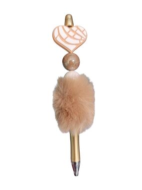 Fluffy Heart Charm Ballpoint Pen